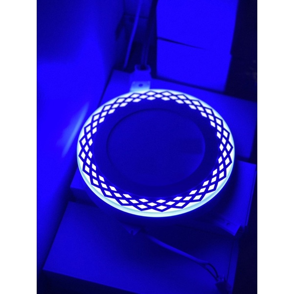 Đèn ốp trần 16w ánh sáng trắng+ viền vàng or xanh