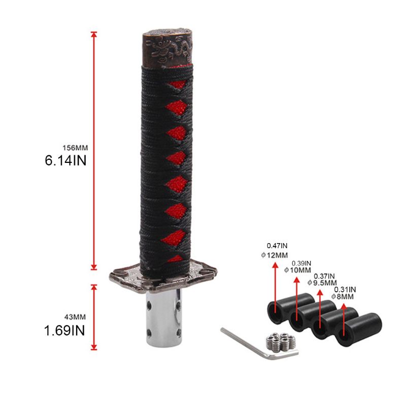 Tay Nắm Cần Số Bằng Kim Loại Họa Tiết Samurai Thời Trang Thông Dụng Cho Xe Hơi