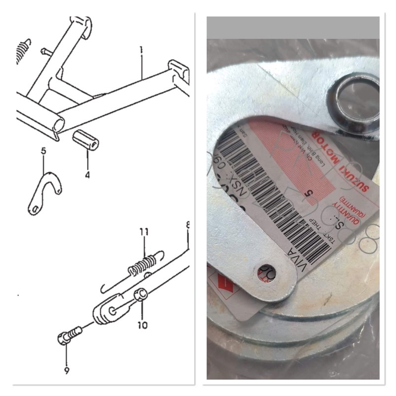 Móc Chân Chóng Giữa Cho Dòng Xe Viva 110, Raider 125-Hàng chính hãng
