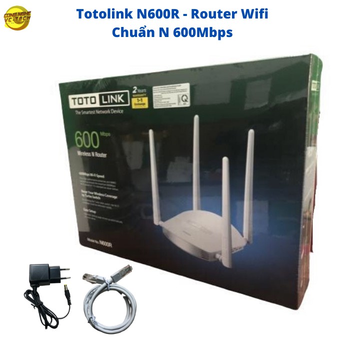 Bộ Phát WIFI Totolink N600R - Router Wifi Chuẩn N 600Mbps-Hàng chính hãng Full VAT
