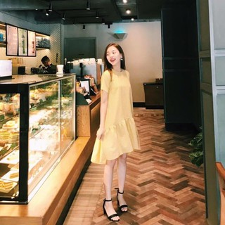 Đầm dáng suông xinh xắn, đầm babydoll caro vàng Yesin Dress đáng yêu