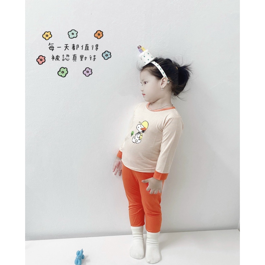 Bộ dài tay kẻ sọc hoạ tiết cún dễ thương cho bé Rimino