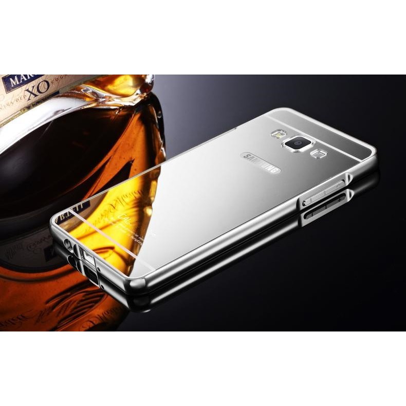 Ốp lưng Samsung Galaxy E7, Galaxy E5 bo tròn tráng gương viền kim loại