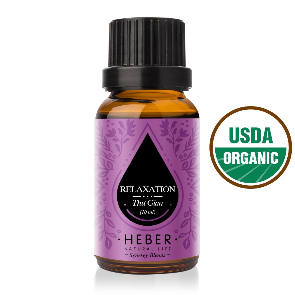 Tinh Dầu Thư Giãn Relaxation Blend Heber Natural Life, Cao Cấp Nhập Khẩu, Thiên Nhiên Nguyên Chất, Chai 10ml/30ml/50ml