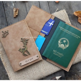 Ví đựng hộ chiếu Passport Cover khắc tên, gắn charm miễn phí theo yêu cầu