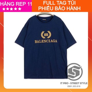 ⚡️[Freeship - Full Tag Túi]⚡️ Áo tee oversize BLCIAGA màu xanh than, áo thun BLCIAGA cao cấp full tag túi 01