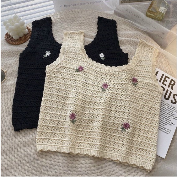Áo Ba lỗ Len dáng croptop CAO CẤP BAO ĐẸP LUÔN (ảnh thật)