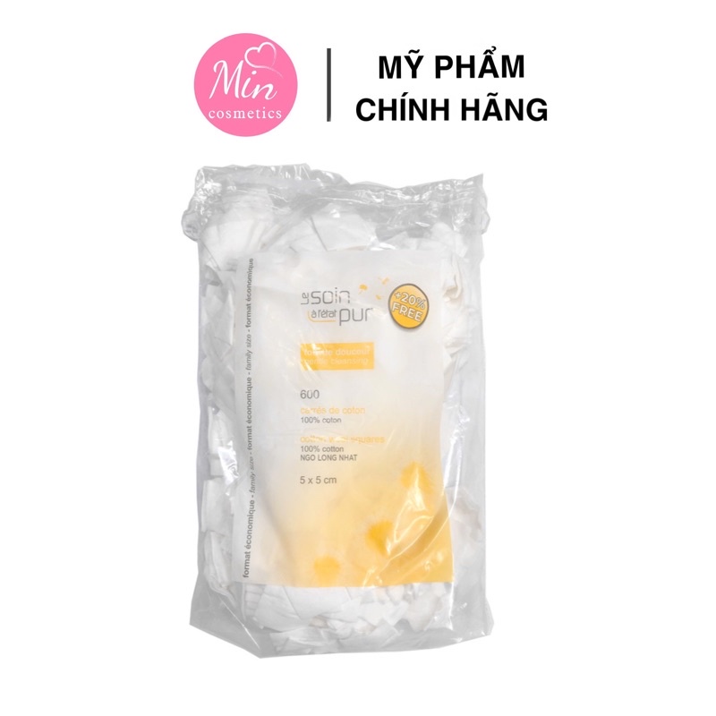 Bông Tẩy Trang Trum Ma Pháp - Bông Tẩy Trang Cotton 600 Miếng Le Soin De Toute La Famille