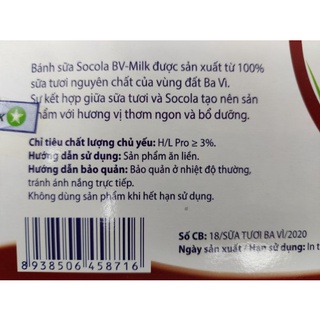 Bánh Sữa Nhạt Socola BVMILK Ba Vì 180g
