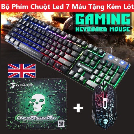 Bộ Bàn Phím Và Chuột giả cơ GAMING T6 LED 7 MÀU CAO CẤP, TẶNG LÓT CHUỘT Game ĐẸP