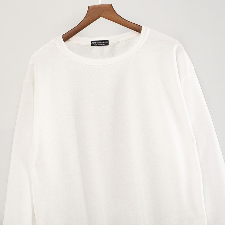 Áo dài tay trơn NỈ BÔNG Unisex Monster X Street Basic Sweater Ulzzang cặp đôi nam nữ form rộng oversize Hàn Quốc