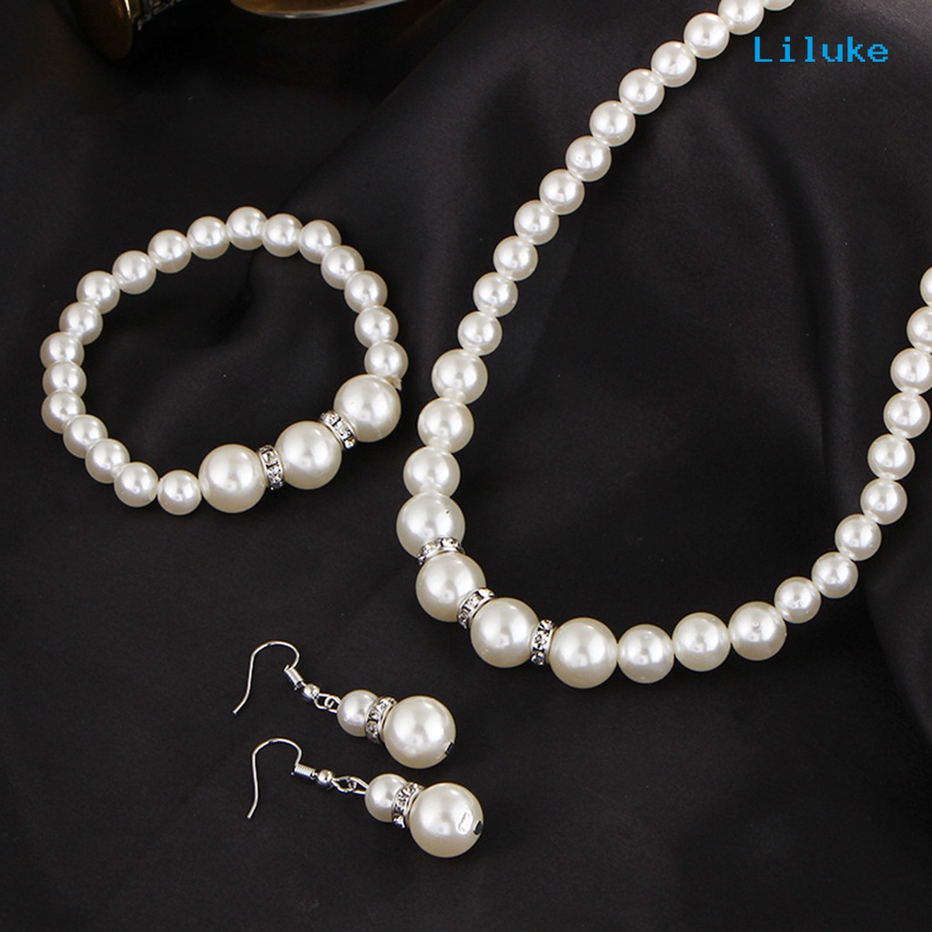 Bộ Vòng cổ + Nhẫn + Đôi Khuyên Tai Mặt Kim Cương Giả Sang Trọng Cho Nữ