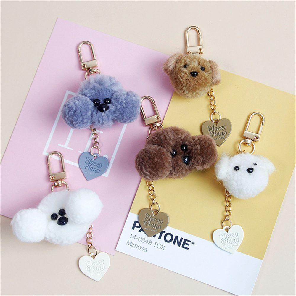 Móc Khóa Hình Chú Chó Lông Xù VANES1 Xinh Xắn