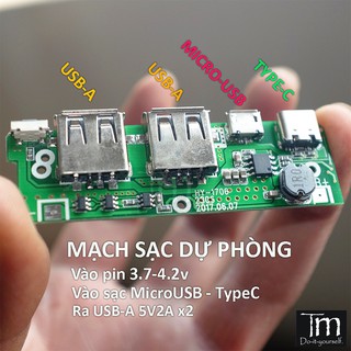 Mạch Sạc Dự Phòng 5V 2A Hiển Thị LED