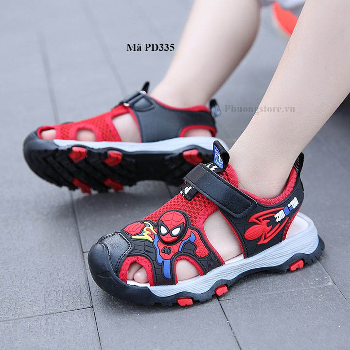 Giày sandal siêu nhân bé trai mềm êm màu đỏ cho bé trai từ 3 - 12 tuổi - PD335