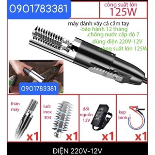 Máy đánh vảy cá bằng điện kèm dây cắm 120-220V hoặc pin 2200mAH chống thấm nước