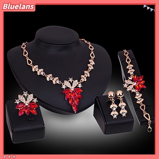 Bộ trang sức mạ vàng đính đá quý nhân tạo sang trọng thanh lịch dành cho nữ