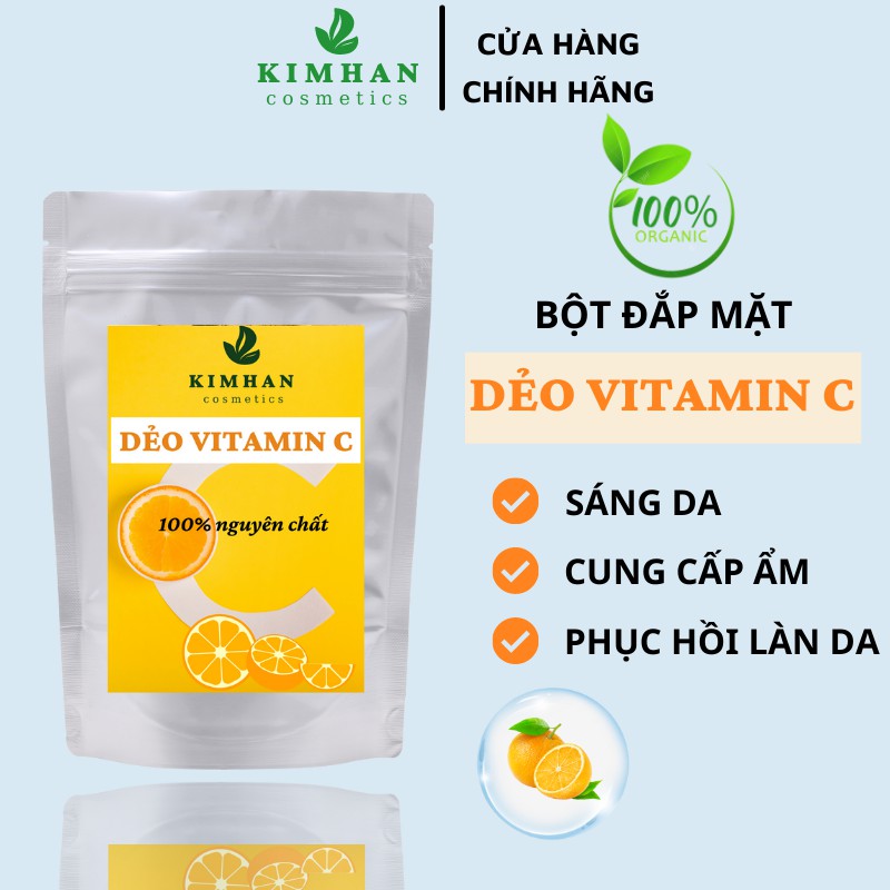 Bột Mặt Nạ Dẻo Đắp Mặt Vitamin C - chiết xuất từ Cam vàng -Dưỡng trắng sáng da, chống lão hóa - Handmade