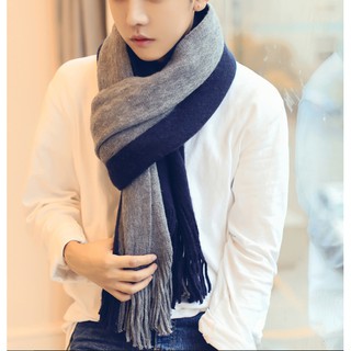 Khăn len quàng cổ nam (dài 2m1 rộng 42cm) phong cách hàn quốc Hot thu đông 2018