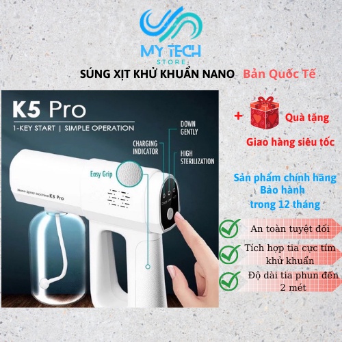 Súng phun khử khuẩn, Máy xịt khử khuẩn K5PRO cầm tay cao cấp