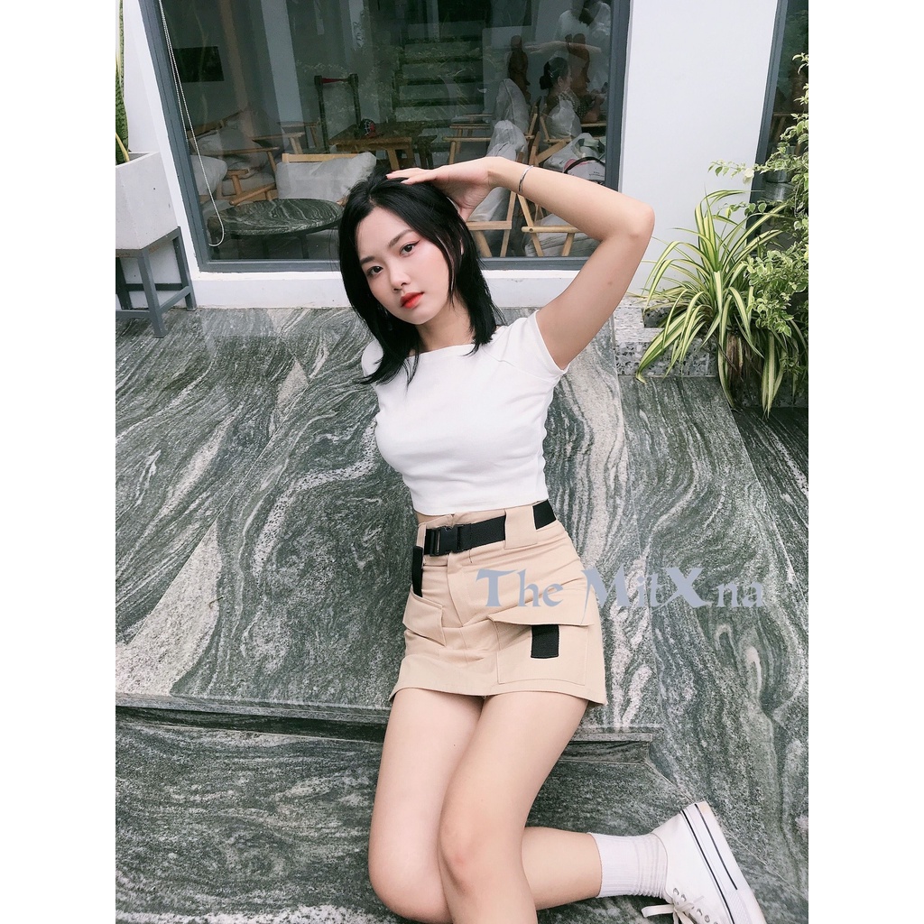 Chân váy ôm phối túi cá tính kaki co giãn, tặng kèm dây nịch - ảnh thật mẫu Shop chụp | BigBuy360 - bigbuy360.vn