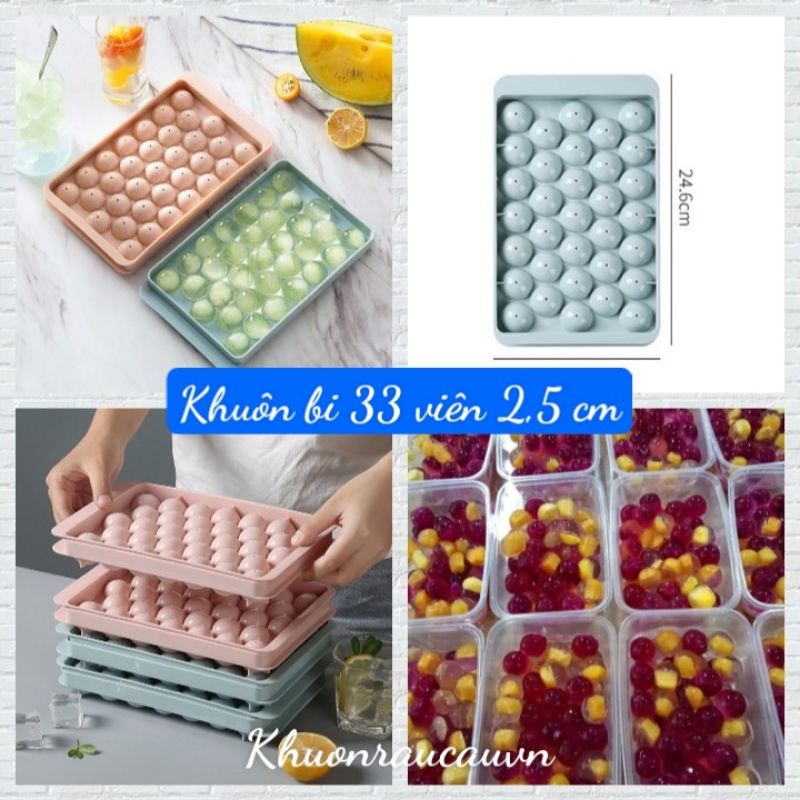 Khuôn bi tròn 33 viên 2,5cm làm thạch rau câu, đá tiện dụng