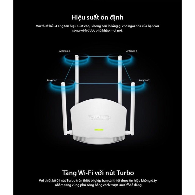 Phát Wifi TOTOLINK N600R - 600Mbps 4 Anten Chính Hãng