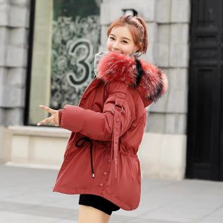 Áo khoác phao mũ lông nữ