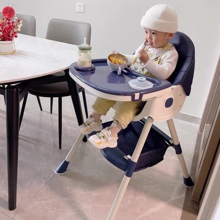 Ghế ăn dặm cho bé 9BABY gấp gọn có đệm + bánh xe
