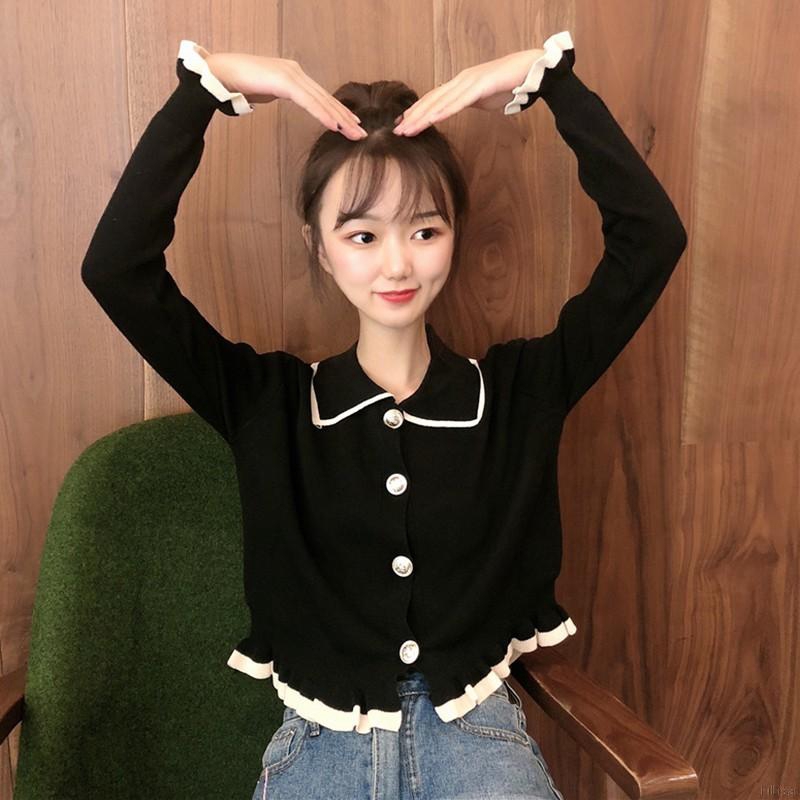 Áo sơ mi nữ tay dài cổ bẻ viền bèo thời trang | BigBuy360 - bigbuy360.vn