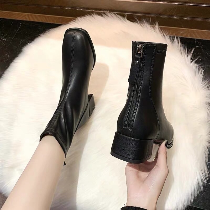[HÀNG ORDER] Boot thấp gót 4p da mềm