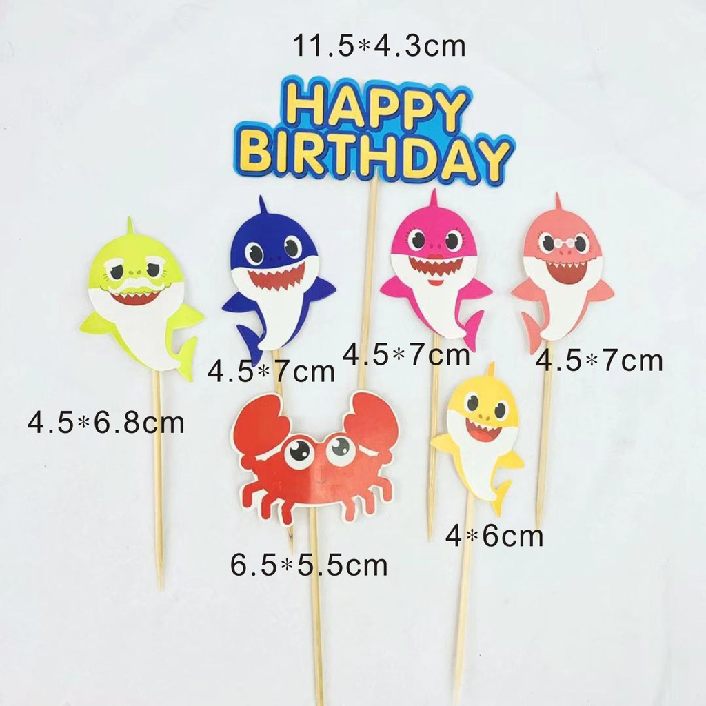 Set que cắm HPBD baby shark + cua