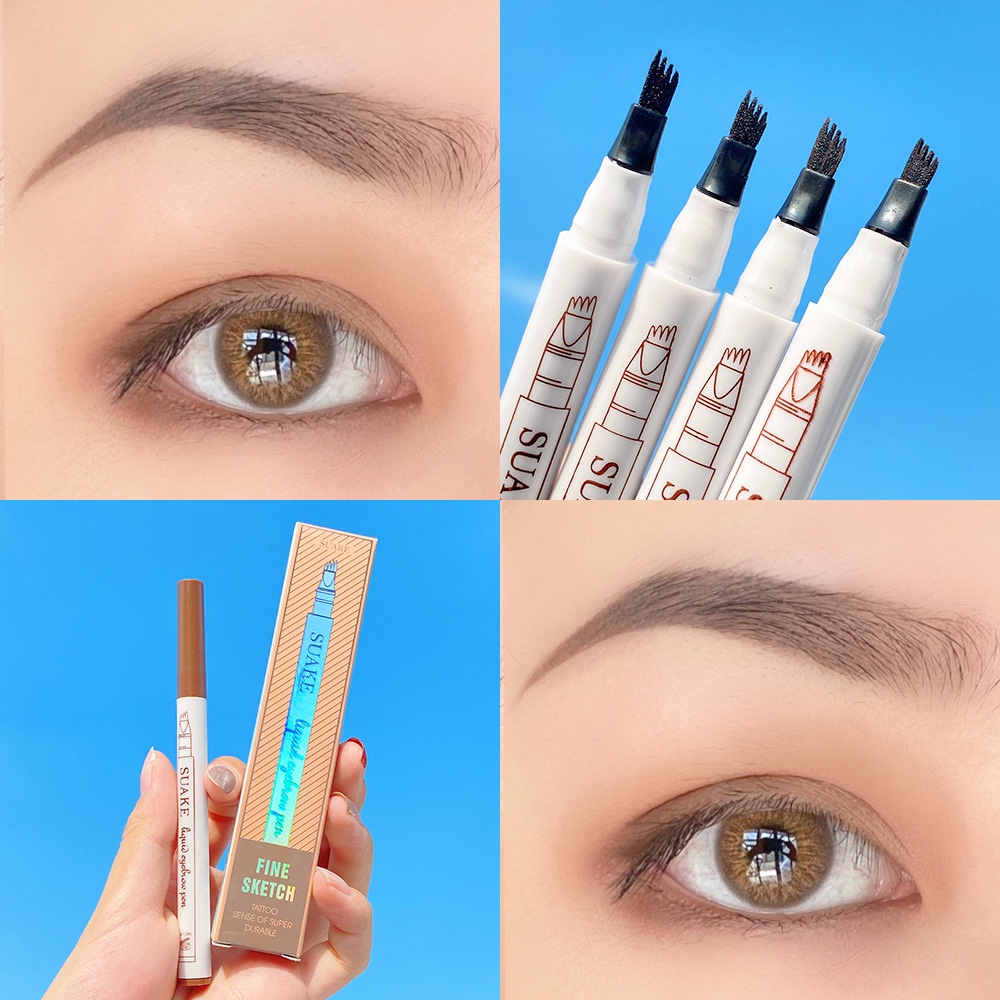 Bút chì kẻ lông mày bốn góc chống thấm nước không dễ lem nhòe
