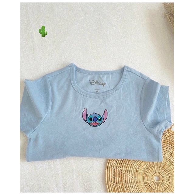 Áo croptop hình xinh xanh PCM