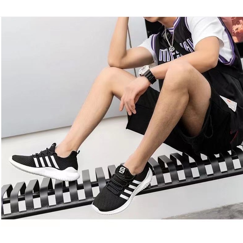 Giày Thể Thao Nam Kẻ Sọc Trắng JK9003 Giá Tốt