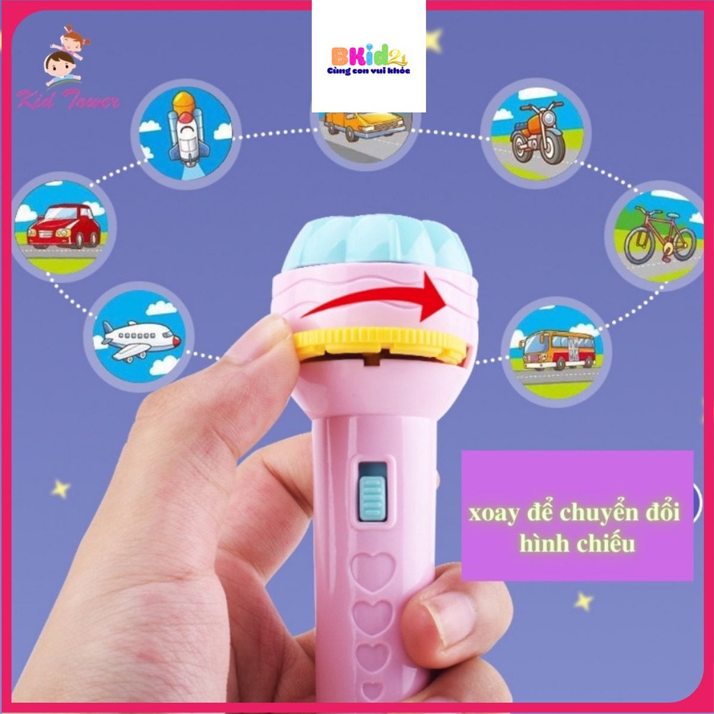 Đồ chơi đèn pin chiếu với 24 hình ảnh vui nhộn độc đáo dành cho trẻ em Bkid21