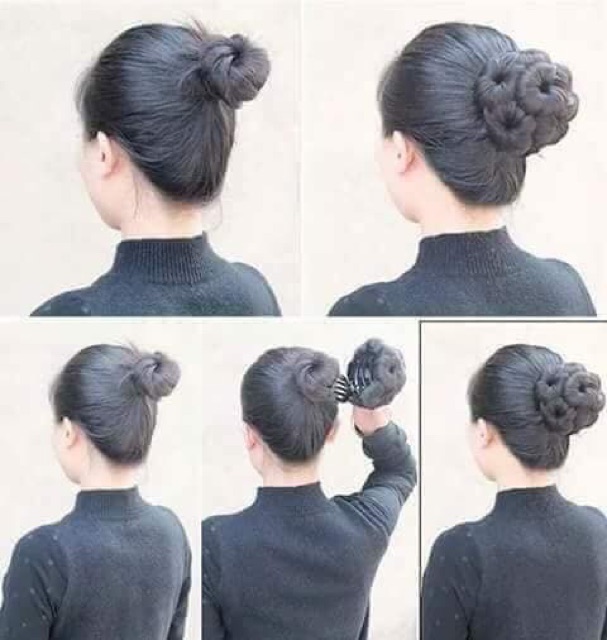 Búi tóc giả cho mẹ và bà