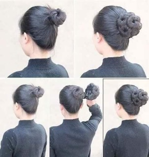 Búi tóc giả cho mẹ và bà