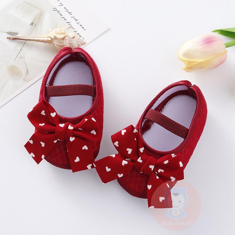 Giày Búp Bê Đế Mềm Chống Trượt Đính Nơ Xinh Xắn Cho Bé Gái LAA6