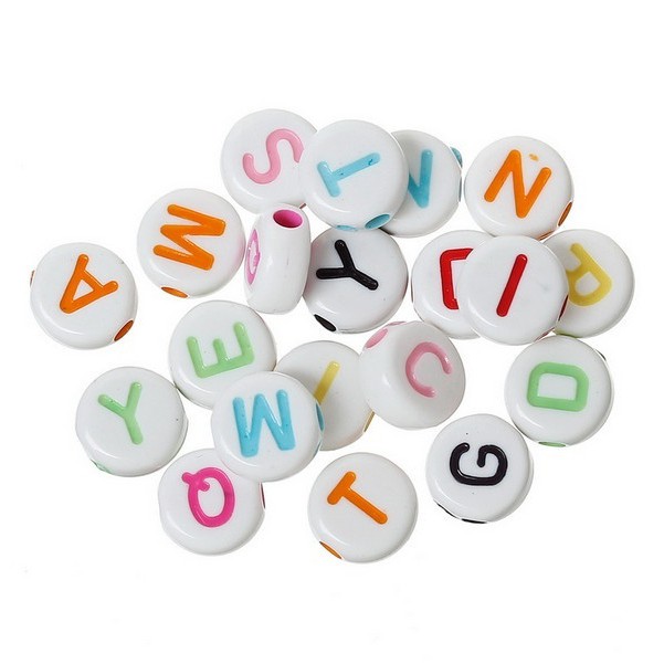 Hạt Xâu Làm Trang Sức Hình Chữ Cái 4x7mm 100 Cái