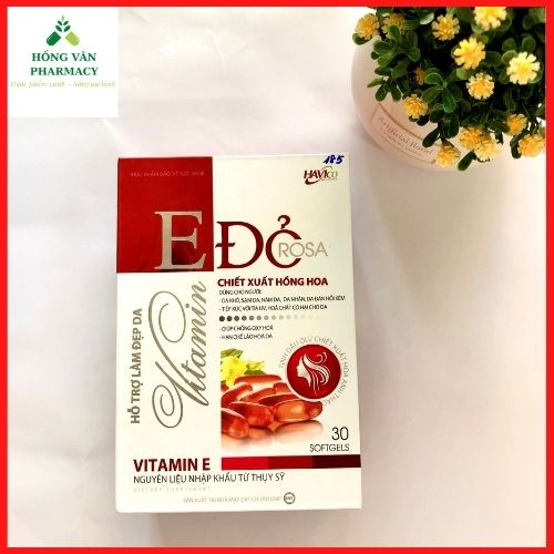Vitamin E đỏ chiết xuất hoa hồng chống lão hóa, sạm da, ổn định nội tiết tố cho phụ nữ