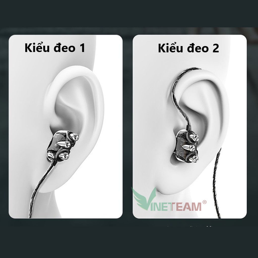 Tai Nghe Nhét Tai Chống ồn Gaming Vinetteam A6 Super Bass, Có Mic Đàm Thoại -Mẫu mới 2022 -4122