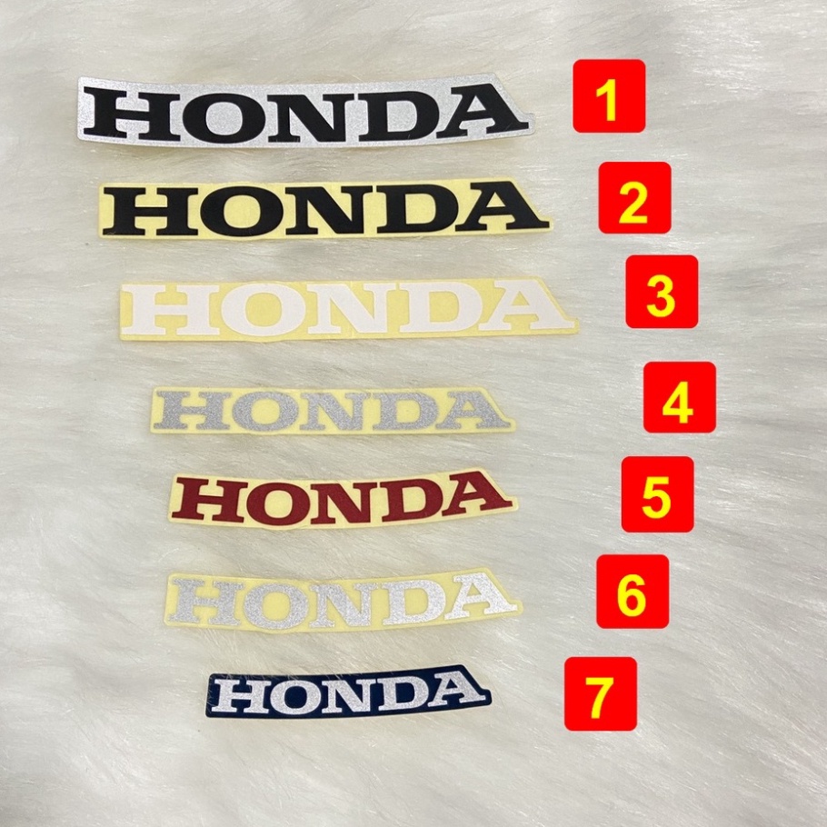 Tem logo HONDA đủ kích cở sử dụng dán mặt nạ, cánh bửng, mu rùa xe WAVE, VARIO, AB, CICK THÁI, VISION