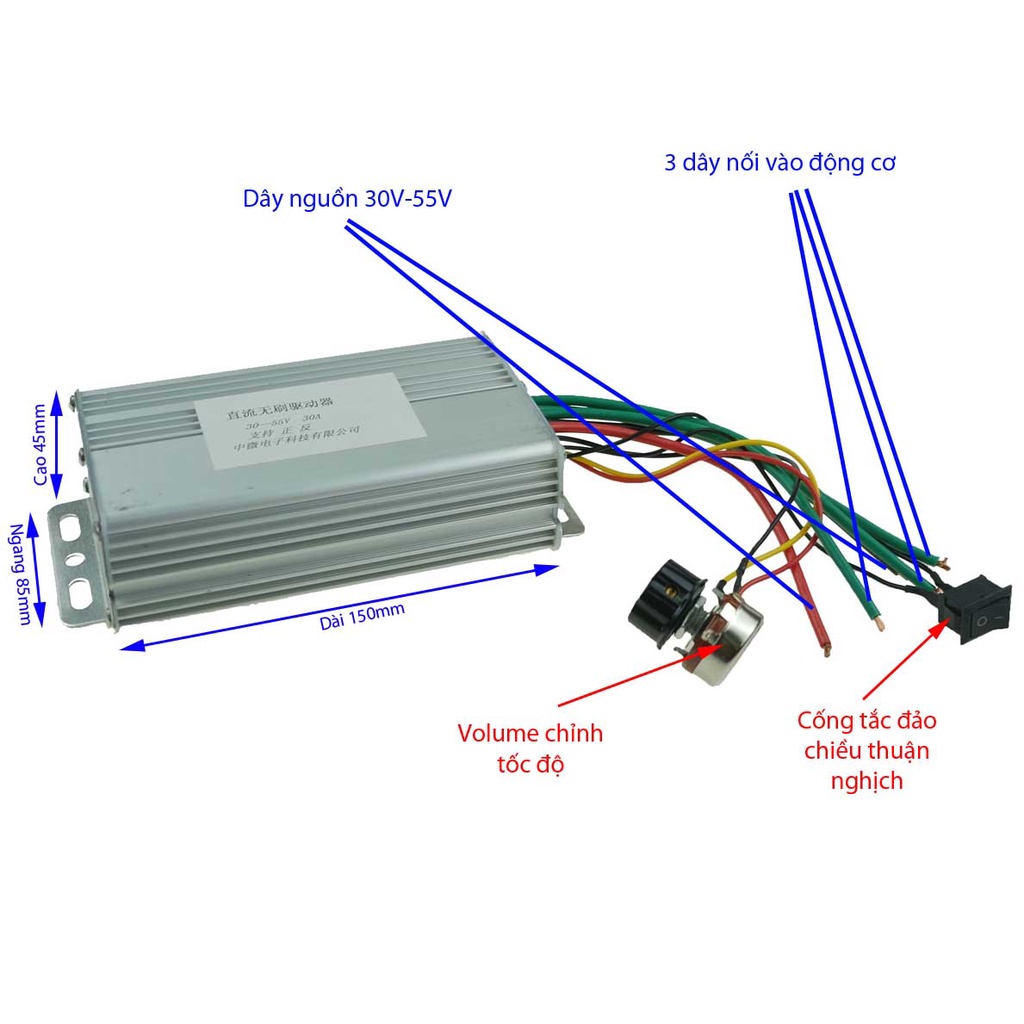 Điều Khiển Động Cơ Brushless 30V-55V 30A