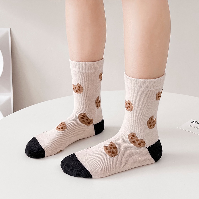 Set 5 Đôi Vớ Cotton Thoáng Khí Họa Tiết Hoạt Hình Cho Bé