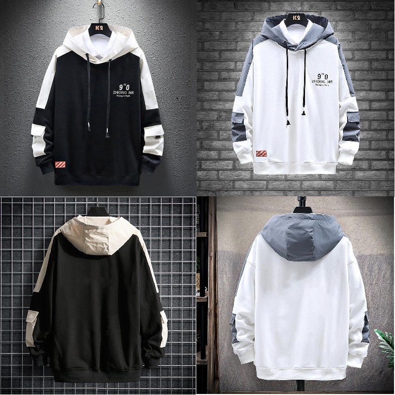 ÁO HOODIE NÓN NAM MÀU ĐEN CHẤT VẢI NỈ ZHONG MR