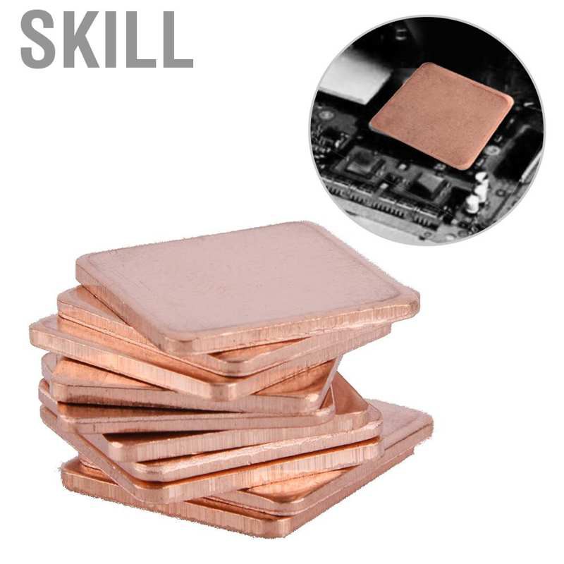 Set 10 miếng lót làm bằng đồng giúp tản nhiệt cho Gpu Cpu máy tính xách tay 20x20mm