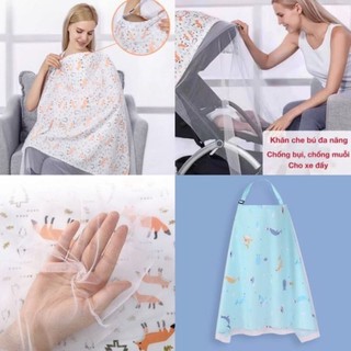 Ninikids: Khăn choàng che bé bú cotton ( Có 2 lớp và 1 lớp) đồ dùng sơ sinh, đồ dùng mẹ và bé