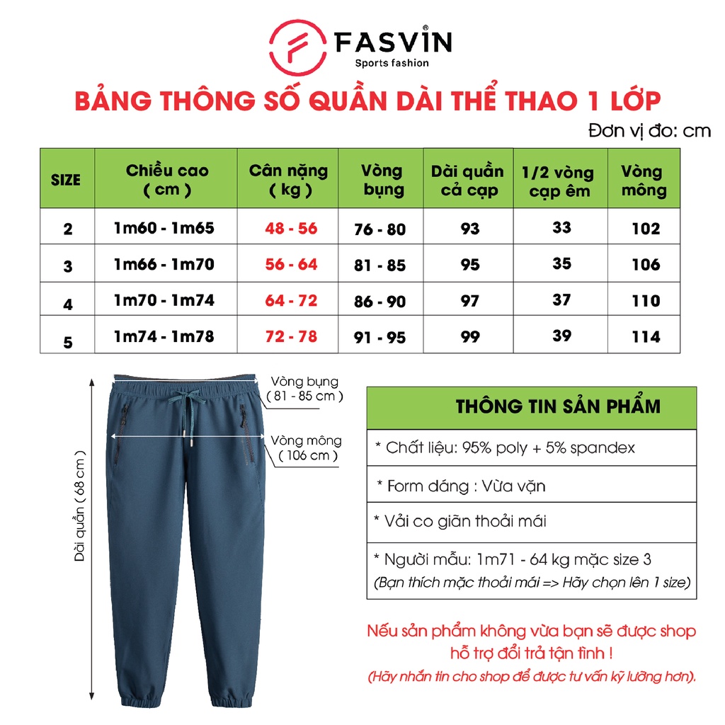 Quần thể thao nam Fasvin DC20450.HN ống suông vải hai lớp lót lưới chất gió chun cao cấp.