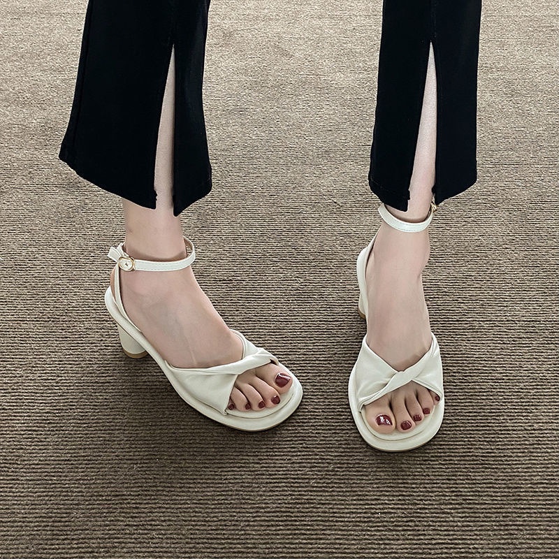 Giày Sandal Cao Gót Phong Cách Hàn Quốc Thời Trang Mùa Hè Kiểu Mới